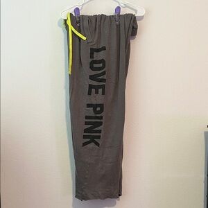 Victoria's Secret Gray Pajama Pants with Black Lettering